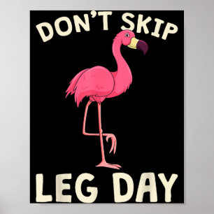 Nk Flamingo Workout Sla Legdag Niet Over Gym Fitne Poster