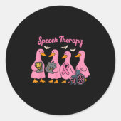 Nk Goose Ribbon Speech Language Pathologist Therap Ronde Sticker (Voorkant)