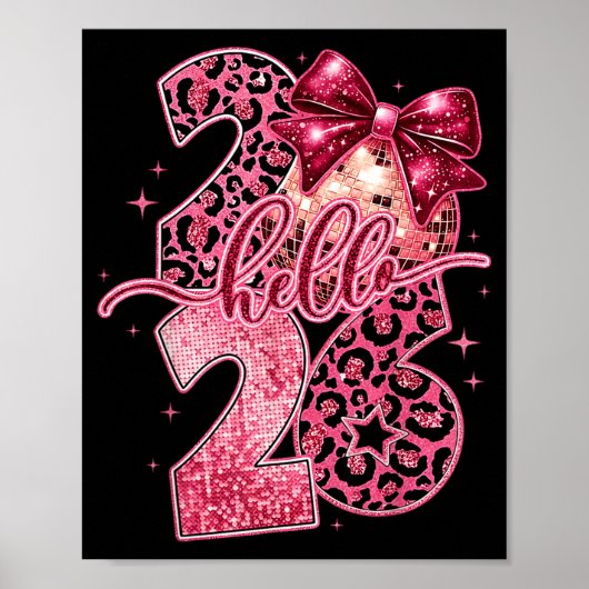 Nk Leopard Hello 2026 Happy New Year Party Nye  Poster (Voorkant)