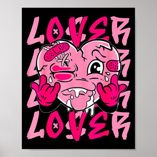 Nk Loser Lover Nk Drip Heart Matching Tee For Men  Poster (Voorkant)