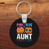 Nk Or Blue Aunt Loves You Pumpkin Halloween Gender Sleutelhanger (Voorkant)