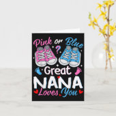 Nk Or Blue Great Nana Loves You Gender Reveal Kaart (Gele Bloem)