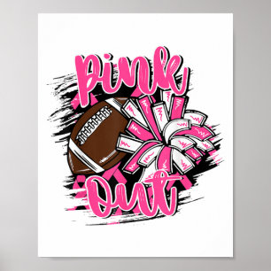 NK Out Football Borstkanker Bewustzijn Cheer Mom Poster