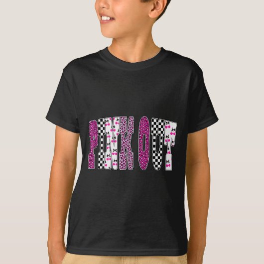 Nk Out Leopard Checkered Breast Cancer Football Ga T-shirt (Voorkant)
