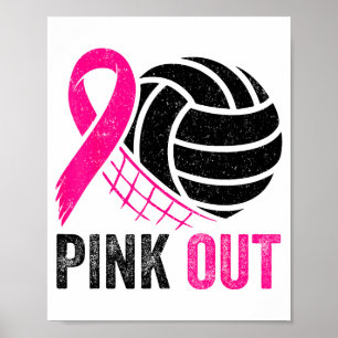 Nk Out Volleybal Borstkanker Bewustzijn Nk Lint Poster