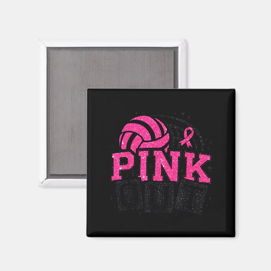 Nk Out Volleyball Breast Cancer Awareness Suprt Ri Magneet (Voorkant / Achterkant)