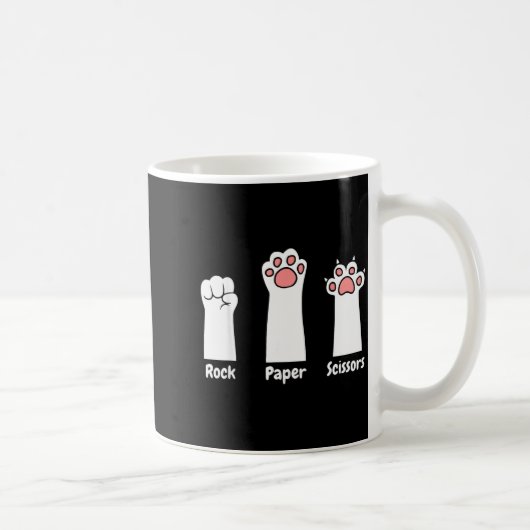 Nk Paw Prints Pet Lover Rock Paper Scissors Hand G Koffiemok (Rechts)