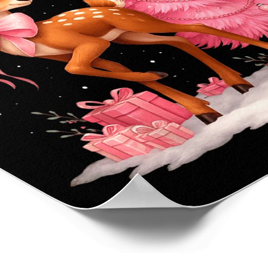 Nk Reindeer Coquette Bow Christmas Tree Pajamas Gi Poster (Hoek)