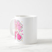 Nk Ribbon Bow Boxing Gloves Breast Cancer Awarenes Koffiemok (Voorkant links)