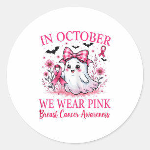 NK Ribbon Breast Cancer Awareness 2025 Schattigee Ronde Sticker
