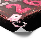 Nk Sparkle Disco Bow 2026 Coquette Happy New Year Poster (Hoek)