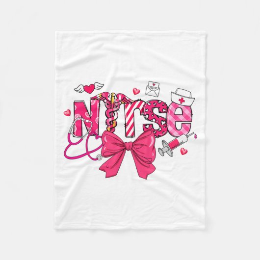 Nk Valentine Nurse Coquette Bow Cuds Favorite  Fleece Deken (Voorkant)