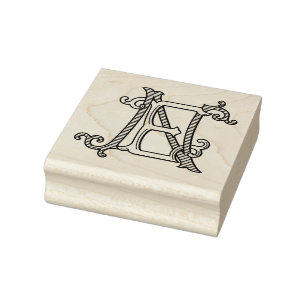 NL Monogram NE Monogram Rubberinktstempel Rubberstempel