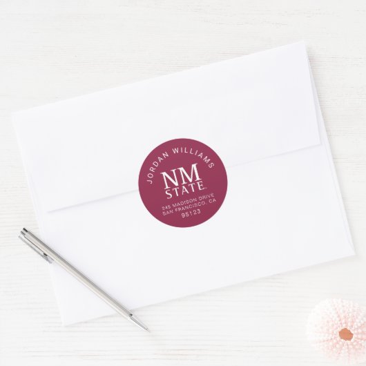 NM staat Ronde Sticker (Envelop)