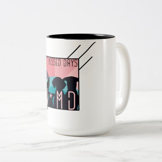 NMD-vierkant ontwerp Tweekleurige Koffiemok (Voorkant rechts)