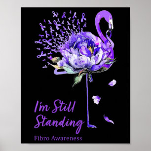 NN Flamingo Paarse Lint Fibro Fibromyalgie Poster