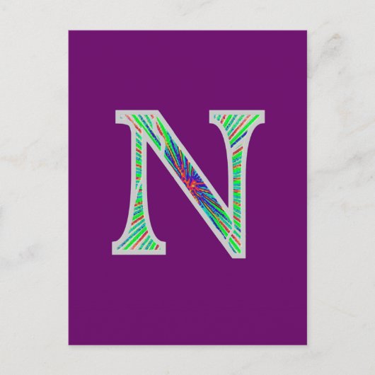 Nn Verlicht Monogram Briefkaart (Voorkant)