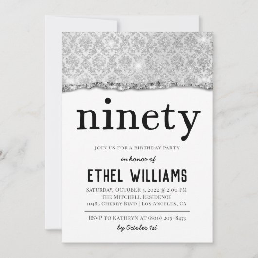 Nnegentiety Diamond Birthday Uitnodiging (Voorkant)