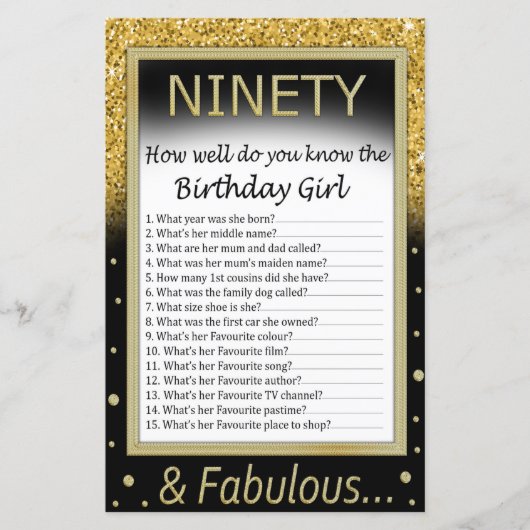 Nnegentig Hoe goed ken je het verjaardagsmeisje? (Voorkant)