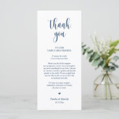 Nner Place Setting Hartelijk dank, Navy Blue Card Programma (Staand voorkant)