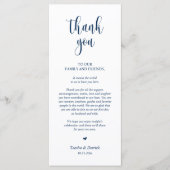 Nner Place Setting Hartelijk dank, Navy Blue Card Programma (Voorkant)