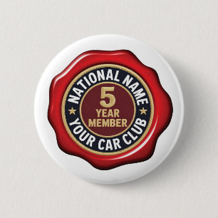 NNY Car Club Knop Ronde Button 5,7 Cm