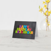 No : 196. HEUREUSE carte VOISIN ANNIVERSAIRE de TF (Fleur jaune)