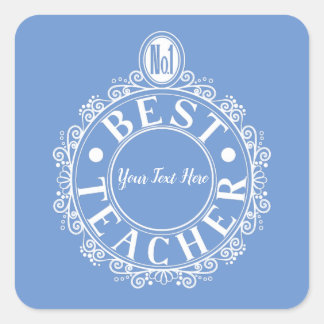 No.1 Best Teacher White Line Design Typography Vierkante Sticker