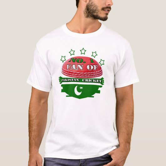 No. 1 fan de T-shirt de cricket du Pakistan (Devant)