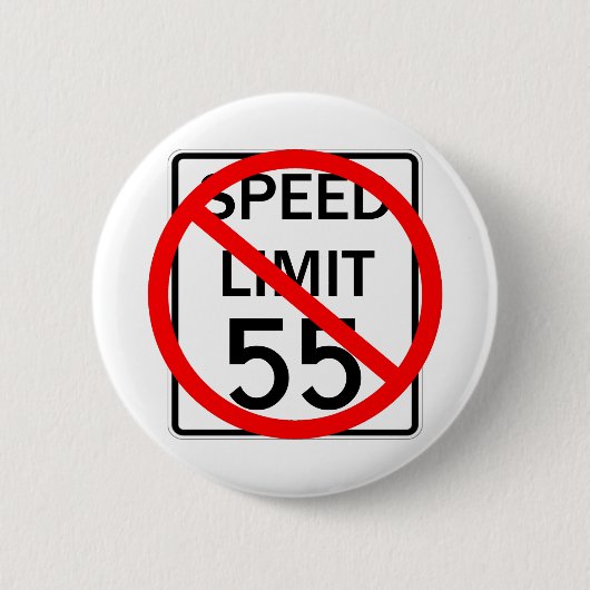 No. 55 mph snelheidsbegrenzingsteken ronde button 5,7 cm (Voorkant)