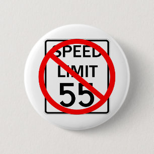 No. 55 mph snelheidsbegrenzingsteken ronde button 5,7 cm