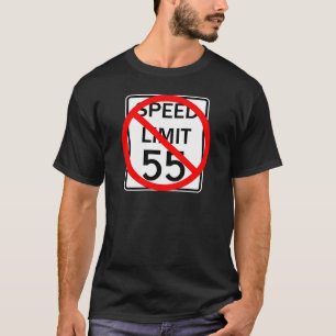 No. 55 mph snelheidsbegrenzingsteken t-shirt