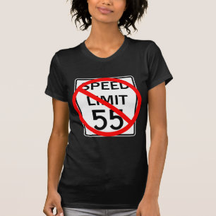 No. 55 mph snelheidsbegrenzingsteken t-shirt