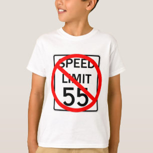 No. 55 mph snelheidsbegrenzingsteken t-shirt