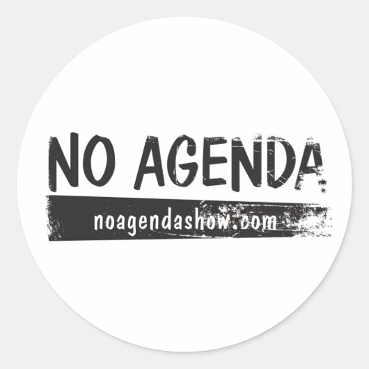 No Agenda-Nom-Retro Sticker Round (Devant)