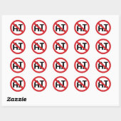 No AI Artificial Intelligence - Resist AI Ronde Sticker (Vel)