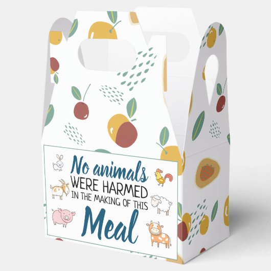 No animals were harmed vegan with cartoon animals bedankdoosjes (Geopend)