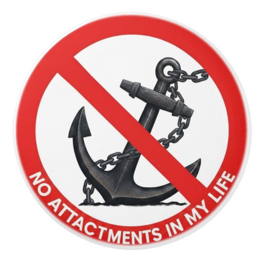 No attachments in my life keramische knop (Voorkant)