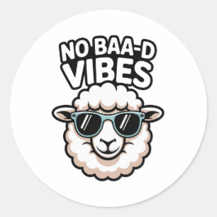 No Baa-d Vibes Sheep Ronde Sticker