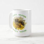 No Bees No Food - Protect Nature Tasse (Devant gauche)