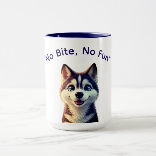 No Bite No Fun Dog Meme Mug Mok (Midden)