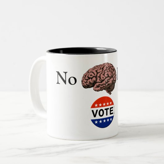 No Brainer Vote Café Mug (Devant gauche)