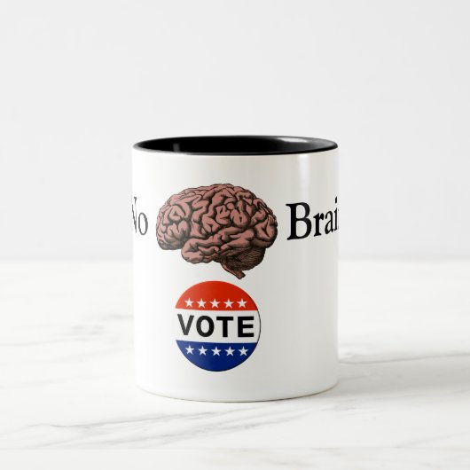 No Brainer Vote Café Mug (Centre)