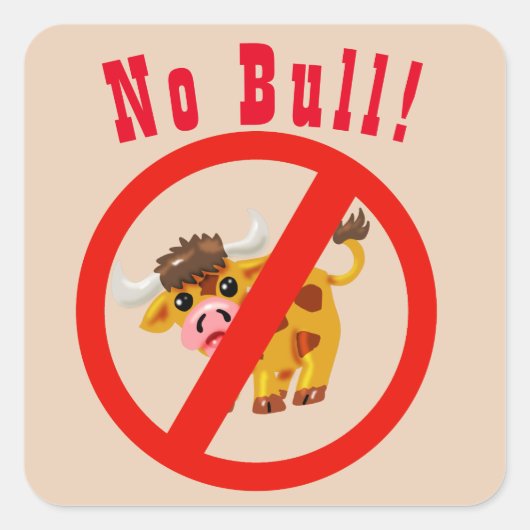 No Bull carré sticker (Devant)