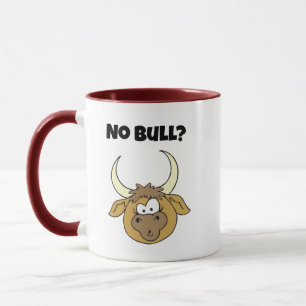 No Bull Funny Brown Cartoon Koe Head Art Mok