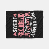No Bunny Loves Me Like Jesus Premium Tri-blend  Fleece Deken (Voorkant (Horizontaal))