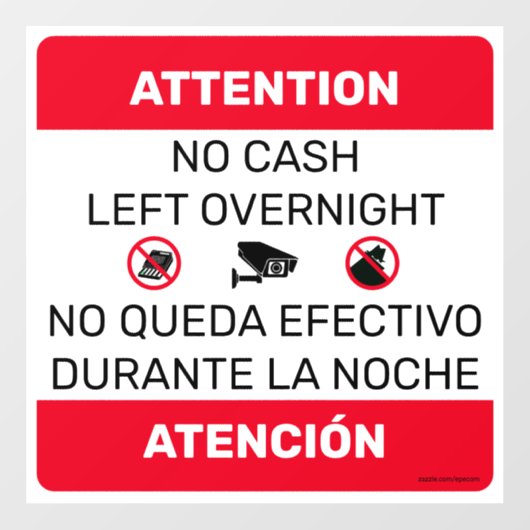 No Cash Left Le panneau de la fenêtre de la porte  (Feuille)