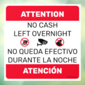 No Cash Left Le panneau de la fenêtre de la porte  (Feuille 3)