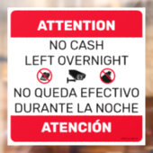 No Cash Left Le panneau de la fenêtre de la porte  (Feuille 2)