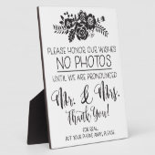 No Cell Phone Photos Mariage Ceremony Plaque (Côté)